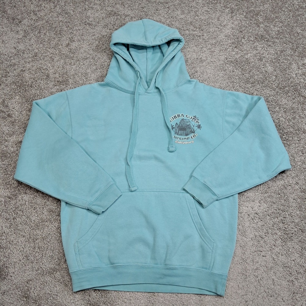 Bubba Gump Shrimp Co Gatlinburg‎ Hoodie Light Blue Graphic Sweatshirt Small